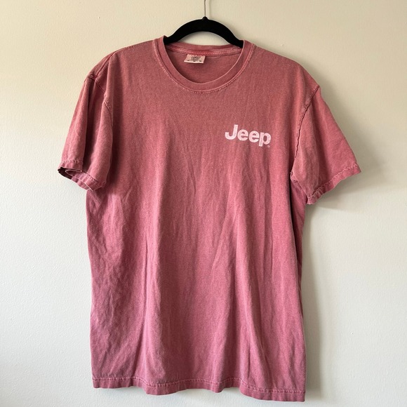Comfort Colors Tops - Comfort Colors Jeep Graphic T Shirt Back Print Camping Tailgate Maroon Medium